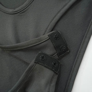 Hollow out long sleeve irregular self tie button bodysuit