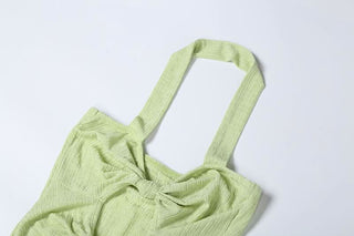 Halter hollow out high slit ruched cut out maxi dress