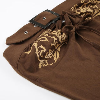 Buckle backless print tube top