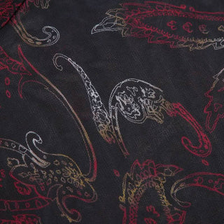 Long flared sleeve abstract mesh top