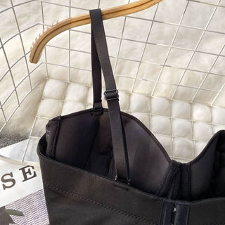 Button beaded v neck padded cami top