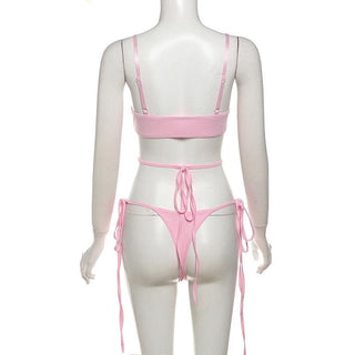 Lace butterfly pattern cross front hollow out cami bodysuit
