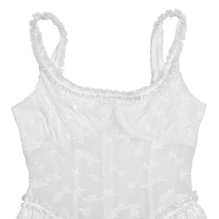 Sweetheart neck ruched textured ruffle cami maxi dress