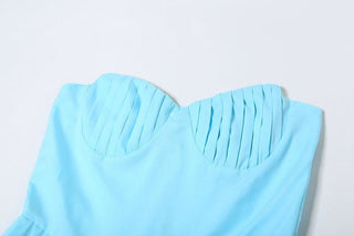 Sweetheart neck backless ruched solid maxi dress