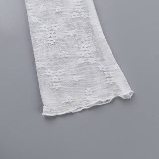 Long sleeve knotted flower pattern top