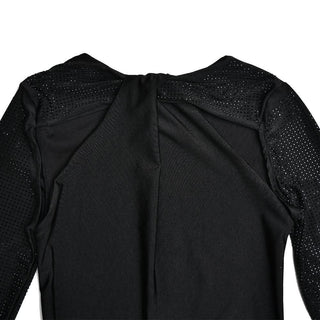 Long sleeve beaded zip-up hollow out patchwork cut out maxi dress-final-sale