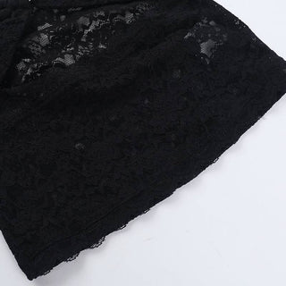 Hollow out lace cap sleeve v neck solid cut out top