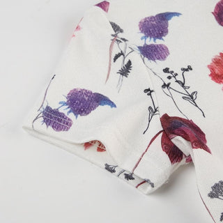 Short sleeve crewneck flower print top