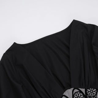 Long sleeve v neck corset maxi dress