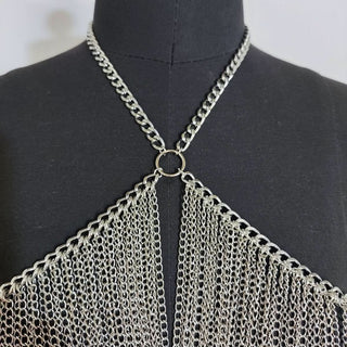 Halter o ring hollow out metal chain cut out top