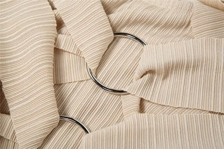 O ring textured hollow out self tie ruched tank cut out maxi dress-final-sale