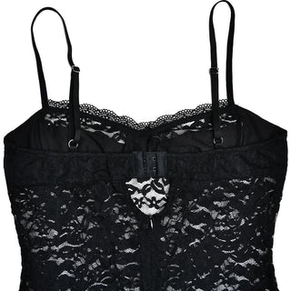 Button slit zip-up solid lace low cut maxi dress-final-sale