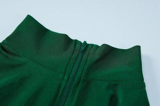 Zip-up solid long sleeve high neck romper