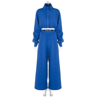 Long sleeve high neck zip-up sports pant set