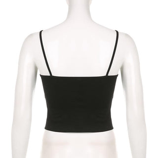 Abstract contrast backless square neck cami top