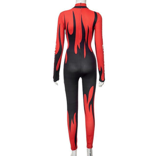 Long sleeve high neck "799" zip-up jumpsuit