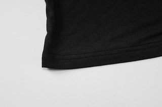 Letter pattern contrast backless tube top