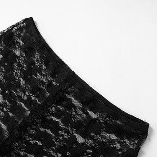 Lace see through solid stitch medium rise pant
