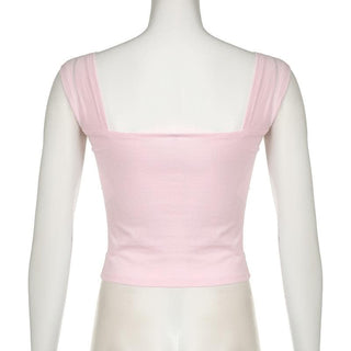 Lace hem ruched ribbon 2-way cami top