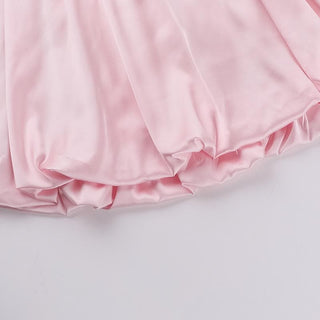 Ruched smocked solid backless tube mini dress