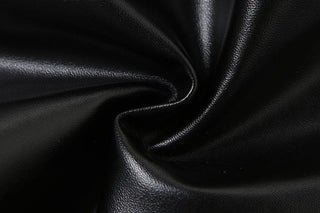 Halter PU leather star pattern backless crop top