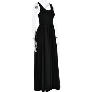 U neck ruched contrast cross back backless cami maxi dress