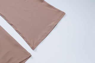 Long sleeve crewneck padded ruched pant set