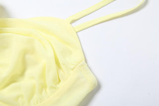 Sweetheart neck flower applique ruffle cami top
