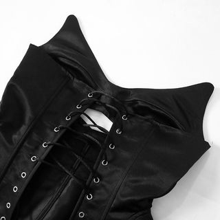 V neck corset lace up hollow out cut out top