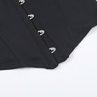 V neck lace hem button solid cami top