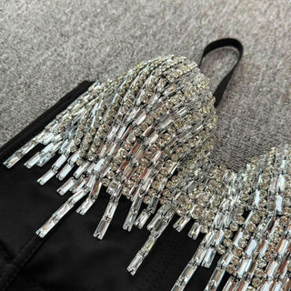 V neck beaded button backless cami top