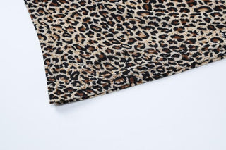 Leopard print u neck backless cami top