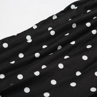 Polka dot off shoulder long sleeve ruched top