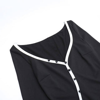 Long flared sleeve v neck button slit ruffle maxi dress