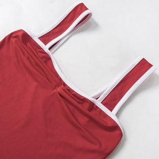 Ruched backless stitch cami top