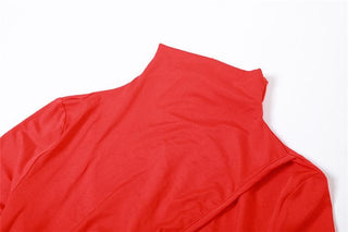 Hollow out solid long sleeve high neck zip-up cut out maxi dress