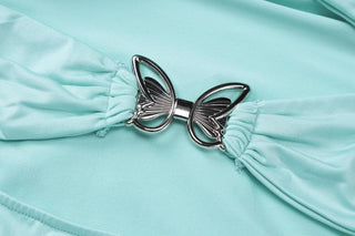 Halter metal butterfly hollow out cut out maxi dress