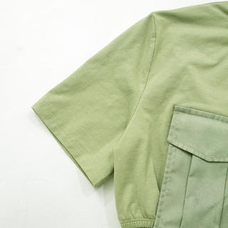 Short sleeve crewneck pocket crop top