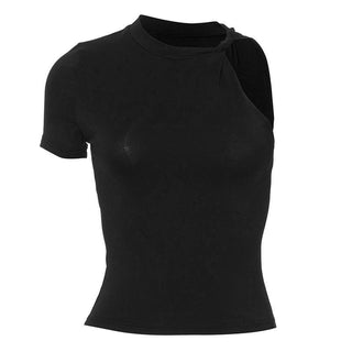Crew neck irregular solid top