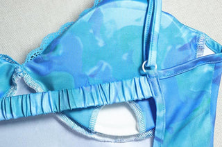 Sweetheart neck tie dye lace hem cami maxi dress