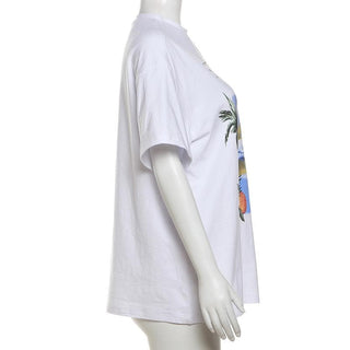 Short sleeve crewneck print top