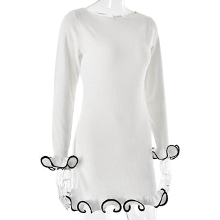 Long sleeve ruffle mini dress