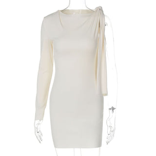 One shoulder knotted mini dress
