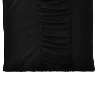 Long sleeve ruched mesh patchwork maxi dress-final-sale