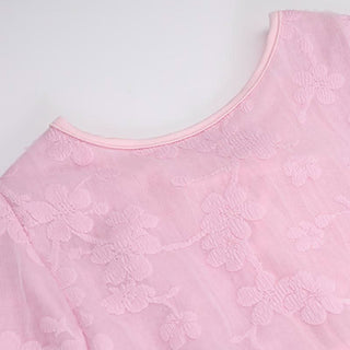 Crewneck long sleeve lace up flower pattern maxi dress