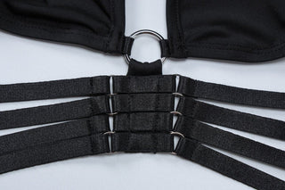 Long sleeve o ring button wide leg low rise pant set