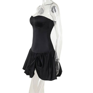 Sweetheart neck backless solid tube mini dress