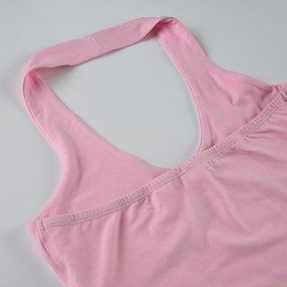 Halter backless solid crop top