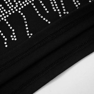 Long sleeve crewneck beaded crop top