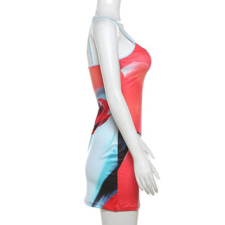U neck contrast cami mini dress